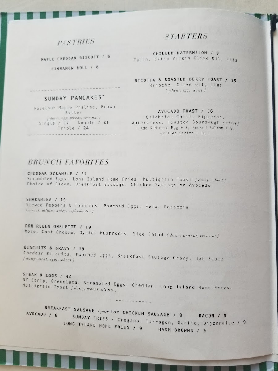 Sunday In Brooklyn Menu - Image 4