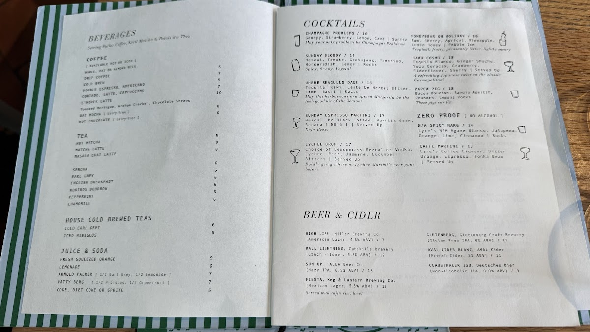 Sunday In Brooklyn Menu - Image 5